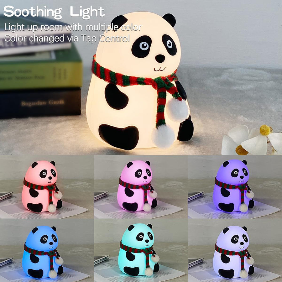 Panda Touch Night Lamp – 7 Color LED Cute Rechargeable Light for Kids & Room Decor