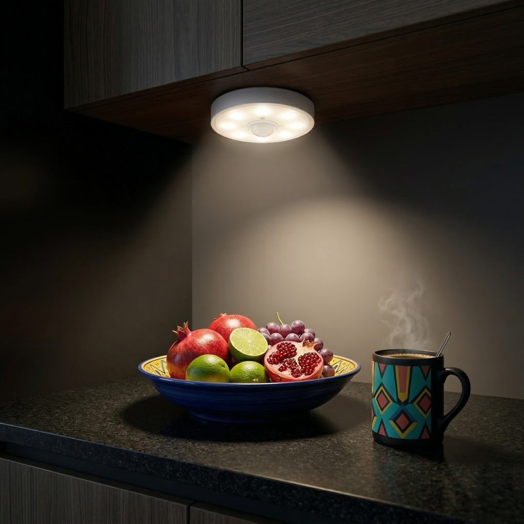 8 LED Motion Sensor Night Light | Wireless Magnetic Wall Light for Wardrobe & Stairs