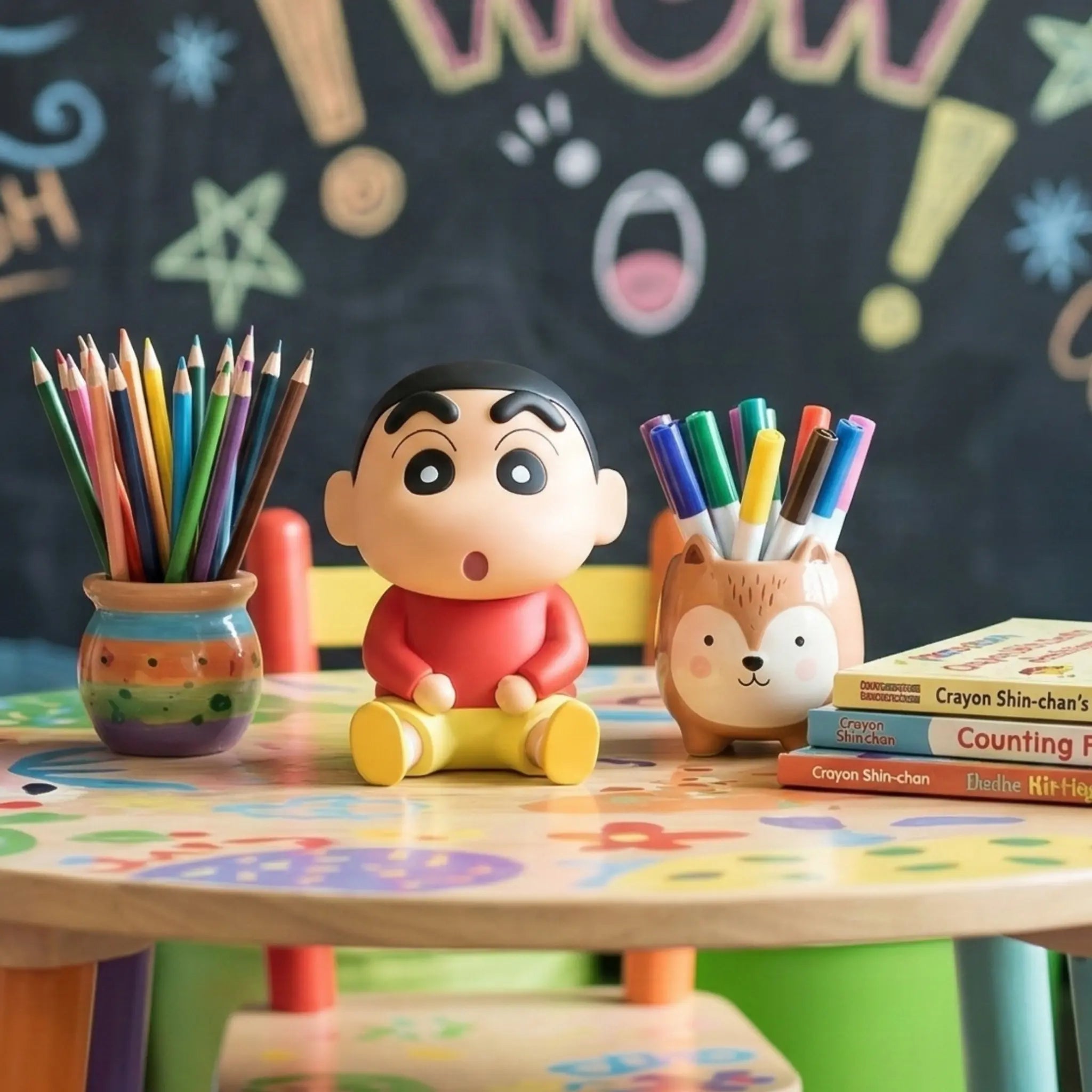 Shinchan Sitting Figurine – Cute Anime Desk Decor & Collectible Toy