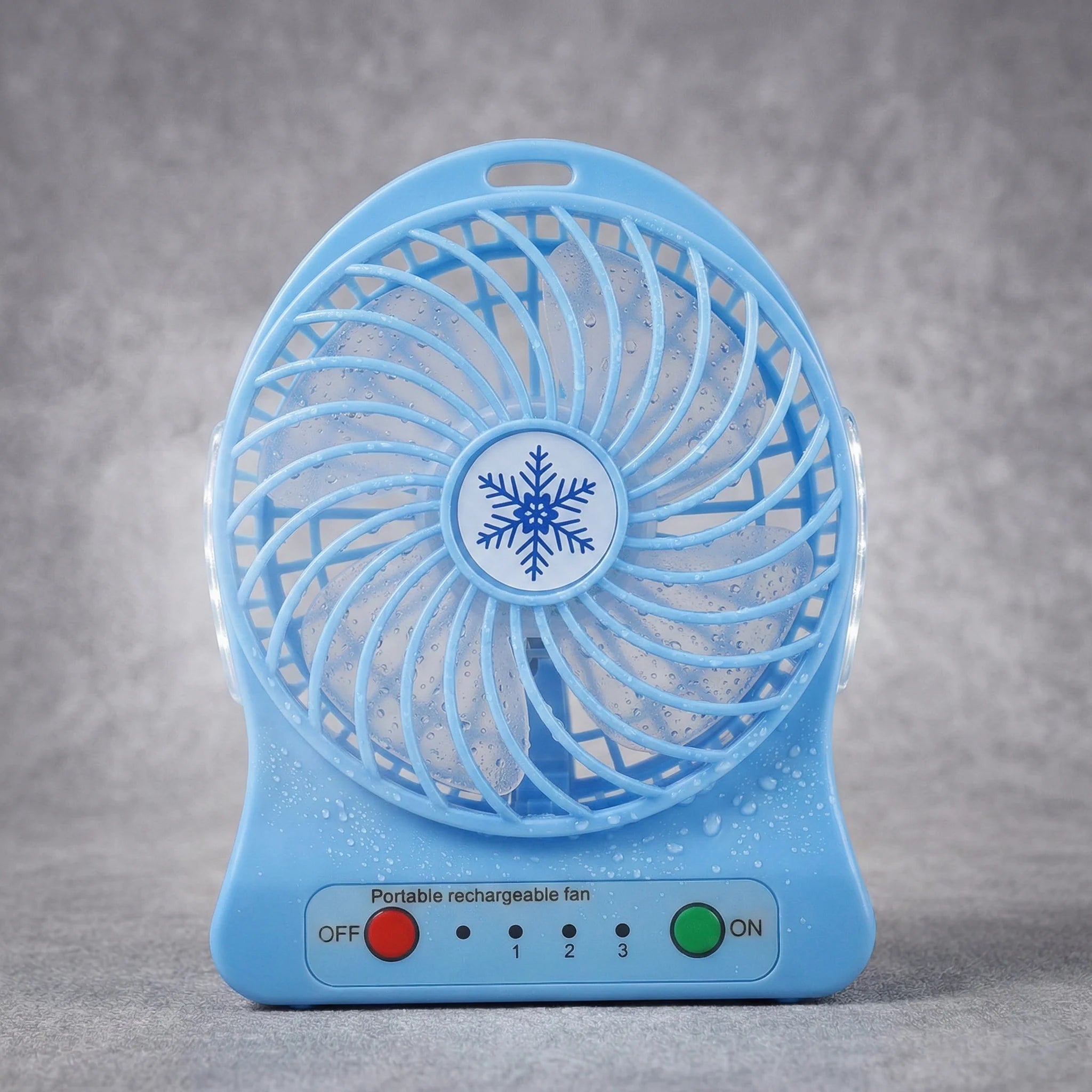 Versatile 2-in-1 Handheld/Desktop Rechargeable Mini Fan with Built-in LED Light, 3 Speeds, & Detachable Battery