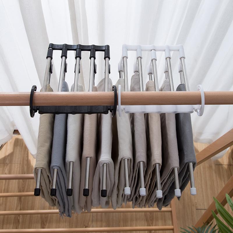 5-in-1 Adjustable Trouser Hanger Organizer | Space Saving Pants Hanger for Wardrobe